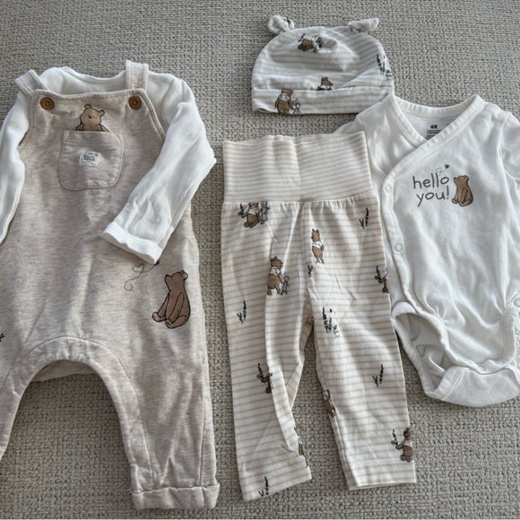 H&M Other - H&M Disney collab - Winnie the Pooh Cream Baby Outfit Set and Onesie